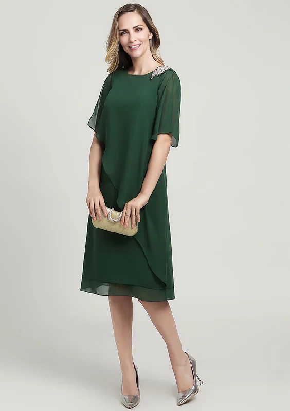 Special Offers, Don't Miss Chiffon Mother of the Bride Dress Sheath/Column Scoop Neck Short Sleeve Knee-Length Special Offers, Don't Miss Chiffon Mother of the Bride Dress Sheath/Column Scoop Neck Short Sleeve Knee-Length
