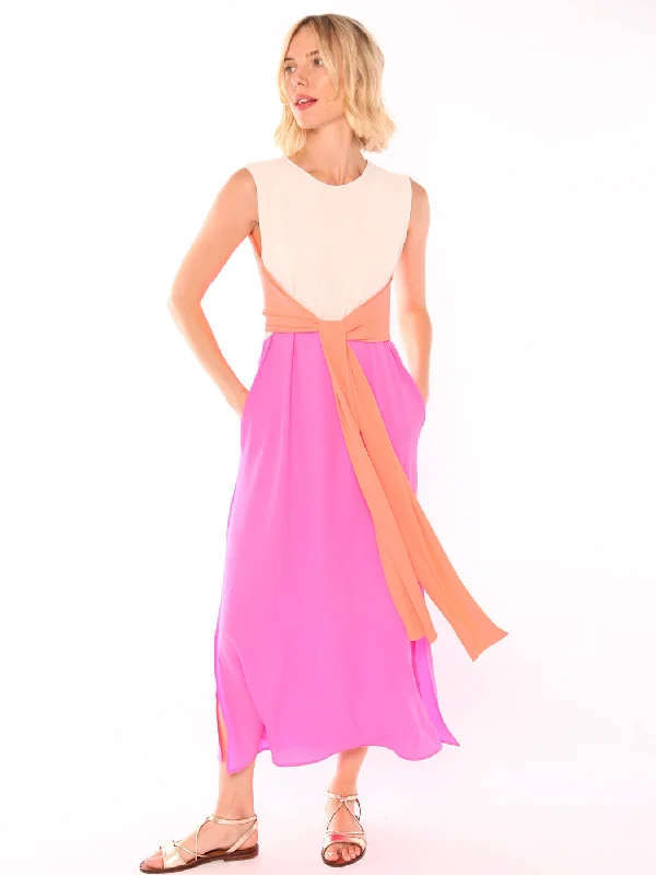 Stylish Savings Vilagallo Tina Pink Georgette Dress