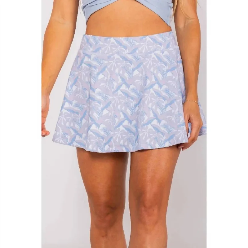 Women's High-Fashion Garments Print Water Skort In Dusty Palms