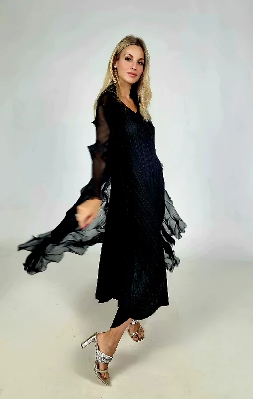Lightweight Fabric Alquema Free Back Long Estrella Dress And Jacqui Coat