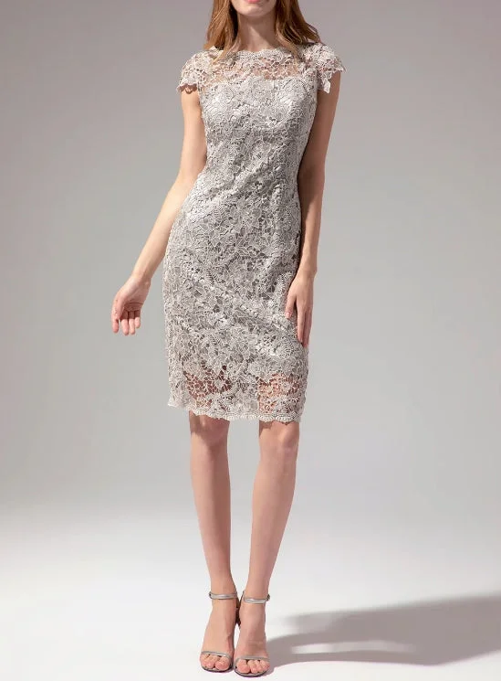 Women's Comfortable Lounge Outfit Grey Lace Mother Of the Bride Dress