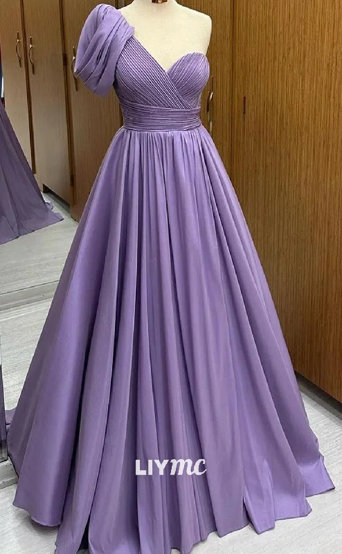 Casual Chic LP2257 - Asymmetrical Sleeveles Pleated A-Line Cocktail Dress