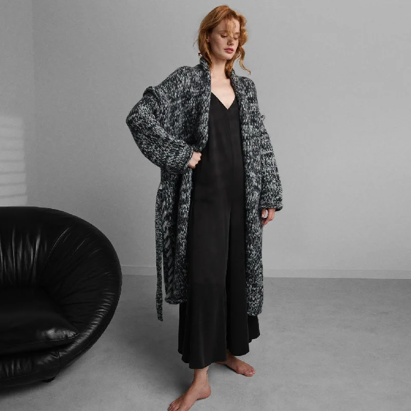 Women's High-Fashion Attire Lofty Wool Whip Stitch Coatigan