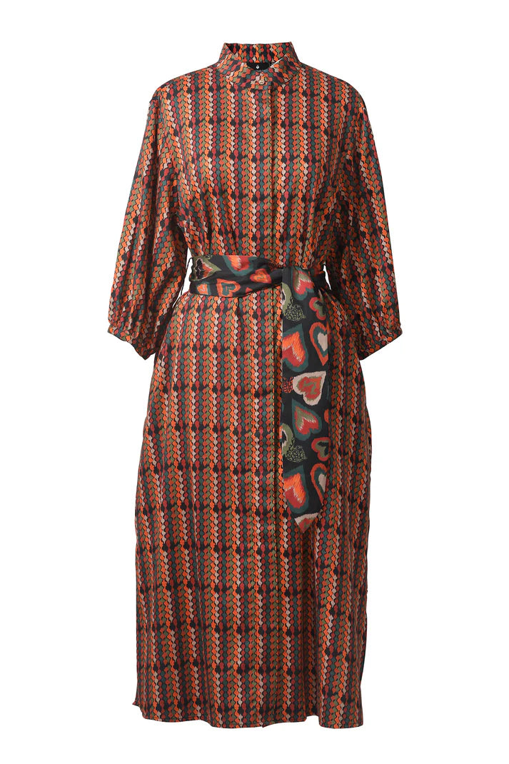 Trendy Women's Wear Collection Emily Lovelock Zora Print Mixed Dress