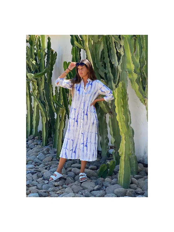 The Latest Trends Vilagallo Dafne Blue Tie Dye Dress