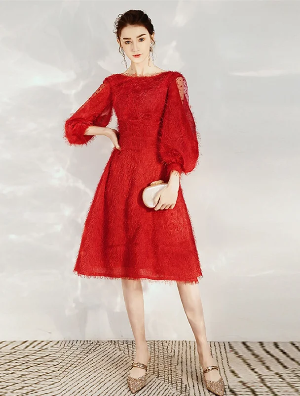 Stylish Outerwear Clothing For Women A-Line Cocktail Dresses Princess Dress Cocktail Party Tea Length 3/4 Length Sleeve Jewel Neck Nylon with Sash / Ribbon Pure Color Stylish Outerwear Clothing For Women A-Line Cocktail Dresses Princess Dress Cocktail Party Tea Length 3/4 Length Sleeve Jewel Neck Nylon with Sash / Ribbon Pure Color