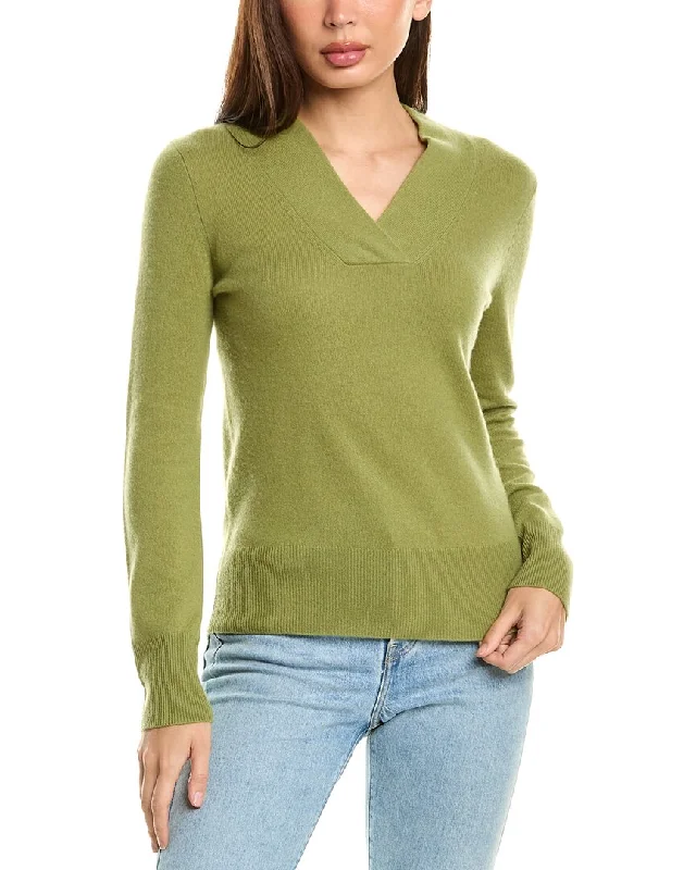 Women's Work Outfit For The Office InCashmere Cross Neck Cashmere Sweater