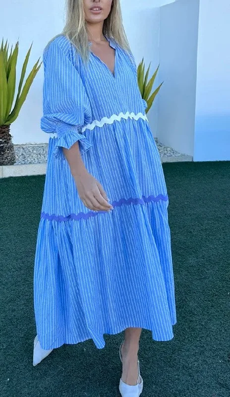 Timeless Classics ZIG zAG Blue dress