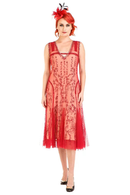 Charming Women's Clothes For Special Events Jackie 1920s Flapper Style Dress in Cherry by Nataya Charming Women's Clothes For Special Events Jackie 1920s Flapper Style Dress in Cherry by Nataya