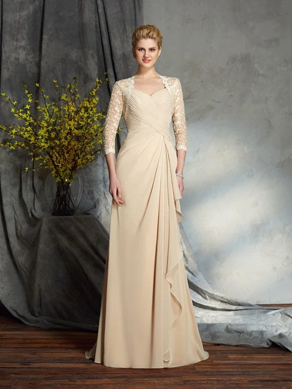 Big Savings On Minimalist Office Styles Mother of the Bride Dresses A-Line Sweetheart Lace 3/4 Sleeves Long Chiffon Big Savings On Minimalist Office Styles Mother of the Bride Dresses A-Line Sweetheart Lace 3/4 Sleeves Long Chiffon