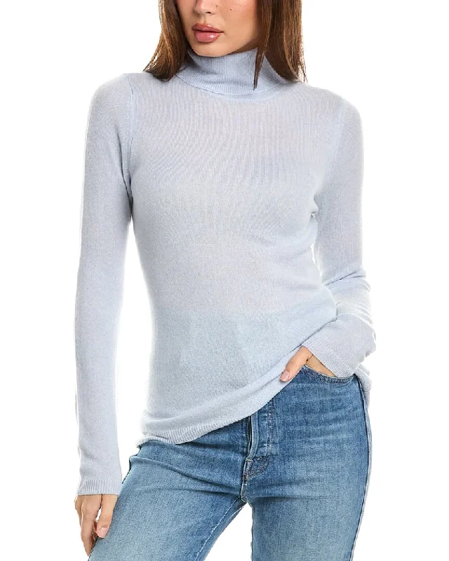 Women's Comfortable Lounge Attire Forte Cashmere Turtleneck Cashmere Sweater