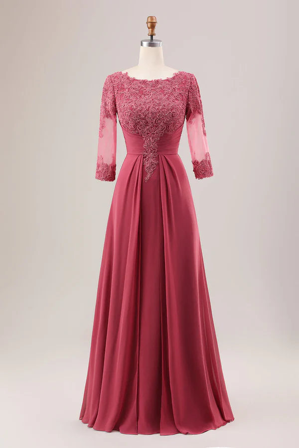 Charming Women's Outfit For Special Occasions Mother Of Bride Dress A Line Scoop Neck Chiffon With Appliques