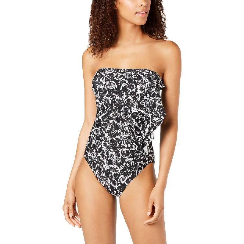 Women's Athletic Clothes Womens Strapless Cinched One-Piece Swimsuit