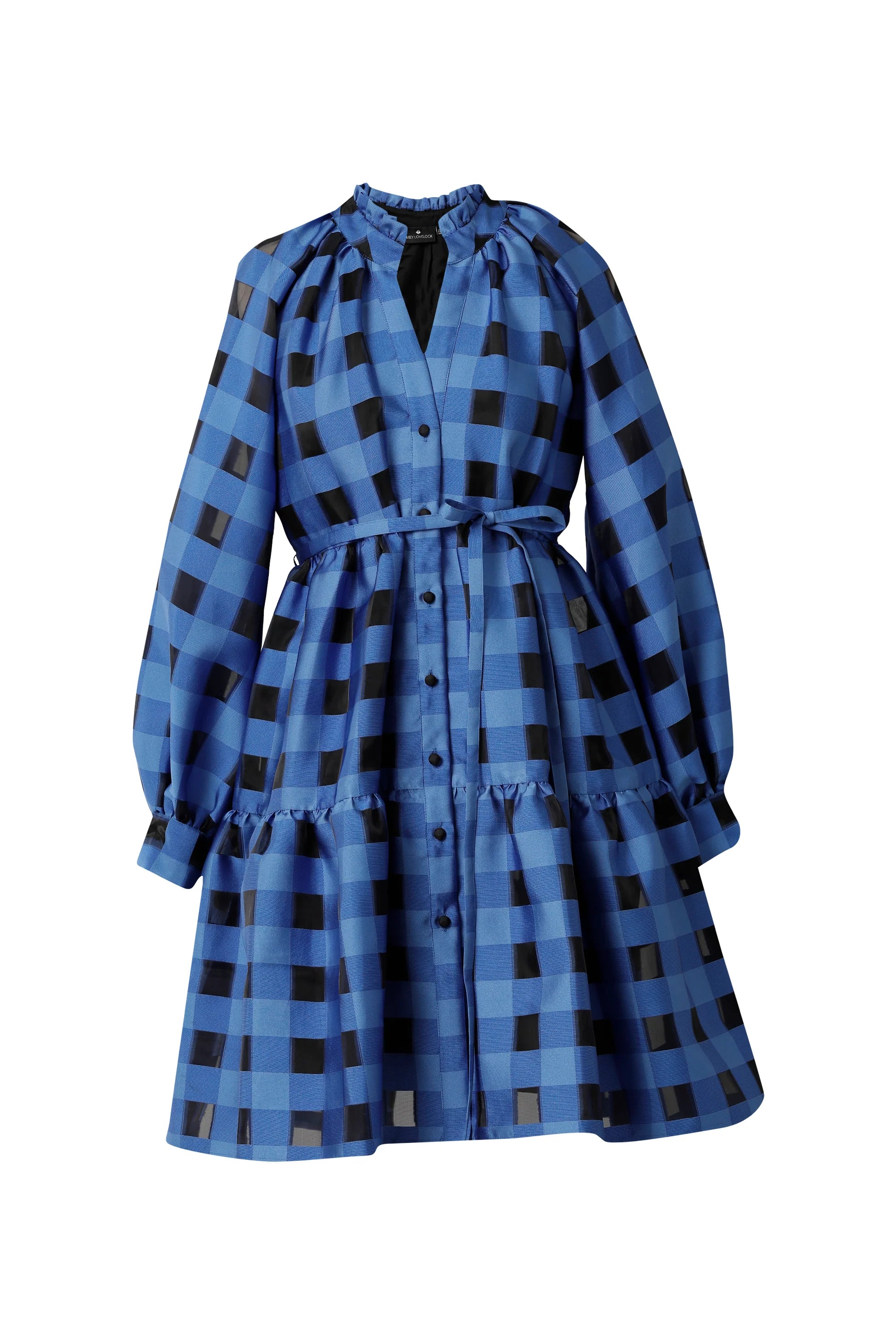 Trendy Threads Emily Lovelock Directoire Blue Gingham Dress