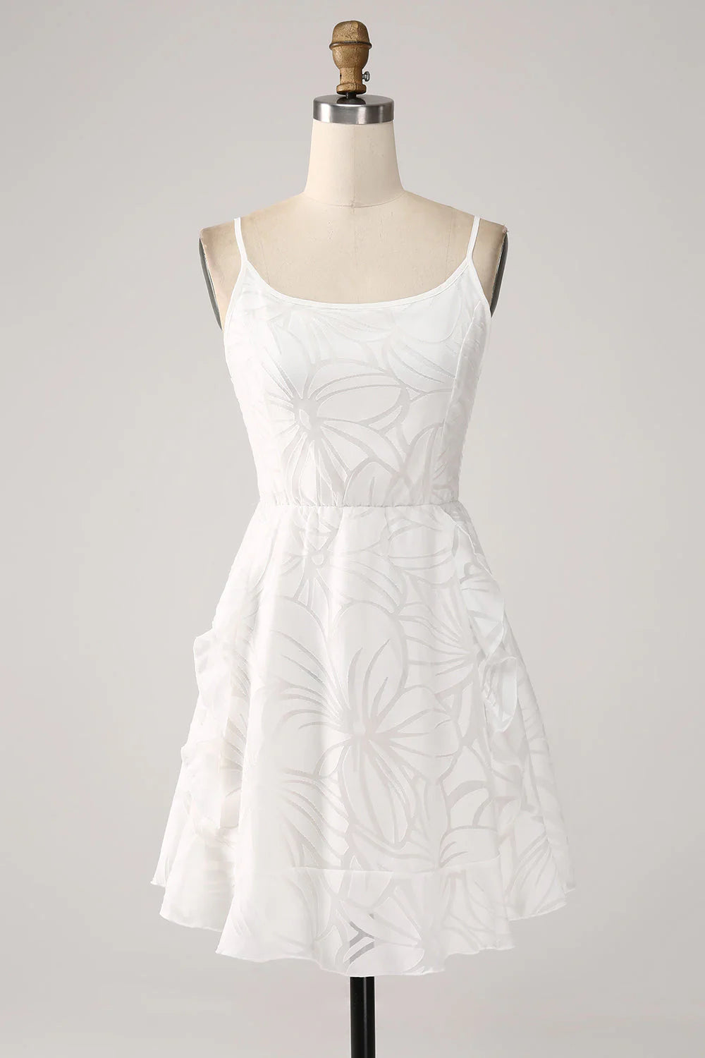 Women's Activewear Apparel Amzcw Cute A-Line Spaghetti Straps Short White Graduation Dress