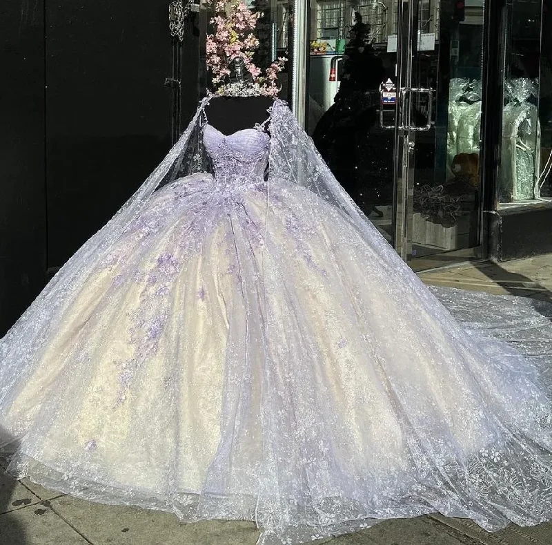 Casual Style for Busy Women Light Purple Mexican Quinceanera Dressess with Cape Luxury Butterfly Applique vestido 15 quinceañeras Corset Prom Lace Up Casual Style for Busy Women Light Purple Mexican Quinceanera Dressess with Cape Luxury Butterfly Applique vestido 15 quinceañeras Corset Prom Lace Up