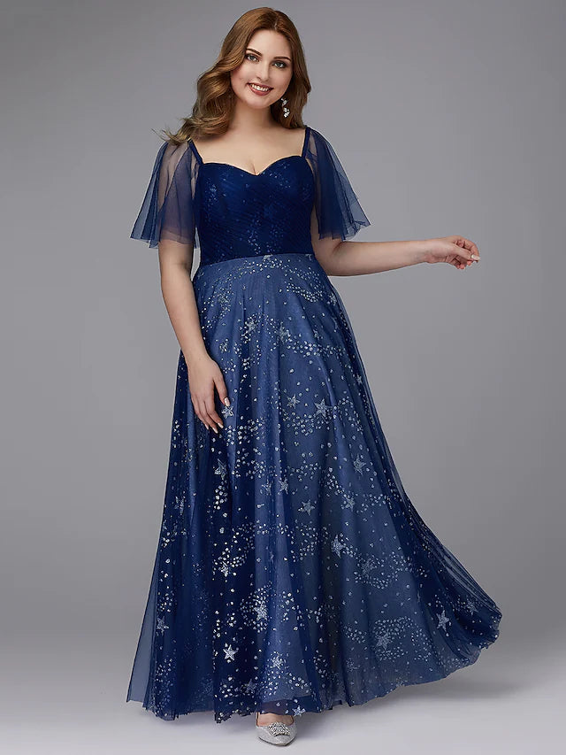 Exclusive Deals Online Plus Size Dress Prom Floor Length Short Sleeve Sweetheart Tulle Lace-up with Beading Pattern Print Exclusive Deals Online Plus Size Dress Prom Floor Length Short Sleeve Sweetheart Tulle Lace-up with Beading Pattern Print