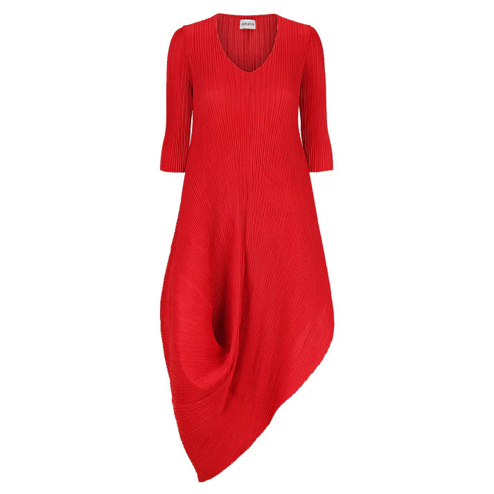 Comfortable Casual Women's Clothing Alquema Red Draper Coloured Dress