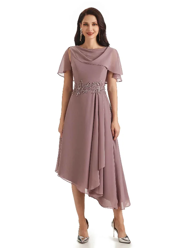 Online Impressions Boutique Elegant A-line Chiffon Short Sleeves Asymmetrical Short Mother of The Bride Dresses Online Impressions Boutique Elegant A-line Chiffon Short Sleeves Asymmetrical Short Mother of The Bride Dresses