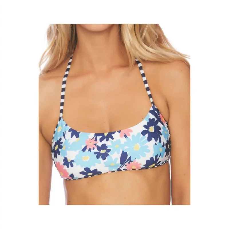 Women's Office Attire Reversible Bralette Bikini Top In Room To Bloom Multi