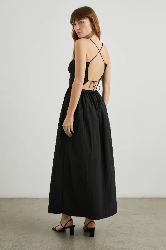 Sophisticated Outfits SILVIA DRESS - BLACK NYLON