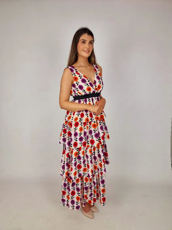 Gorgeous Glamour Collection Traffic People V Neck Havana Dress
