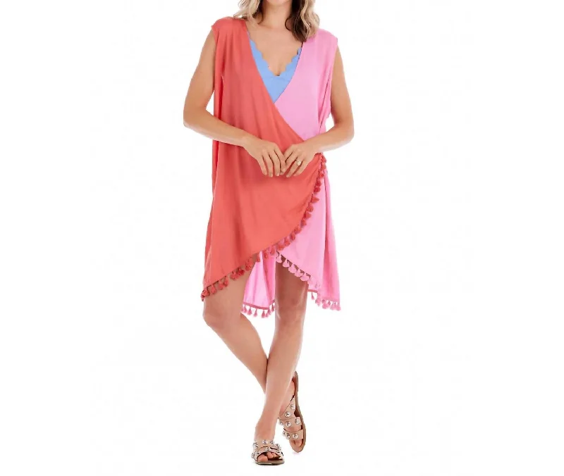 Affordable Women's Clothes Kim Tassel Cover Up In Pink