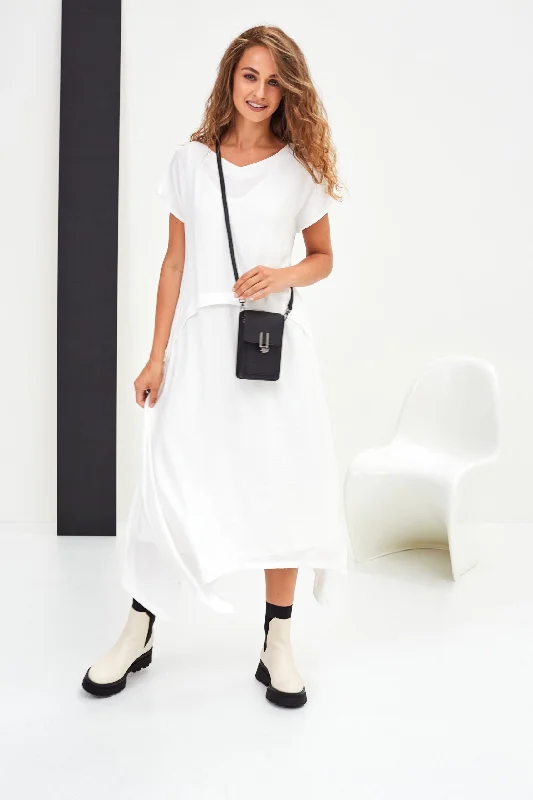 Cool Prices Naya V Neck White Layered Dress