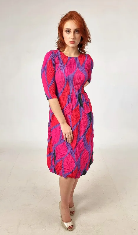 City Fashion Alquema 3/4 Sleeve Smash Pocket Dress - Caper