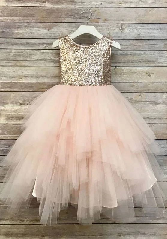 Flash Deals Sequins Blush Flower Girl Dress