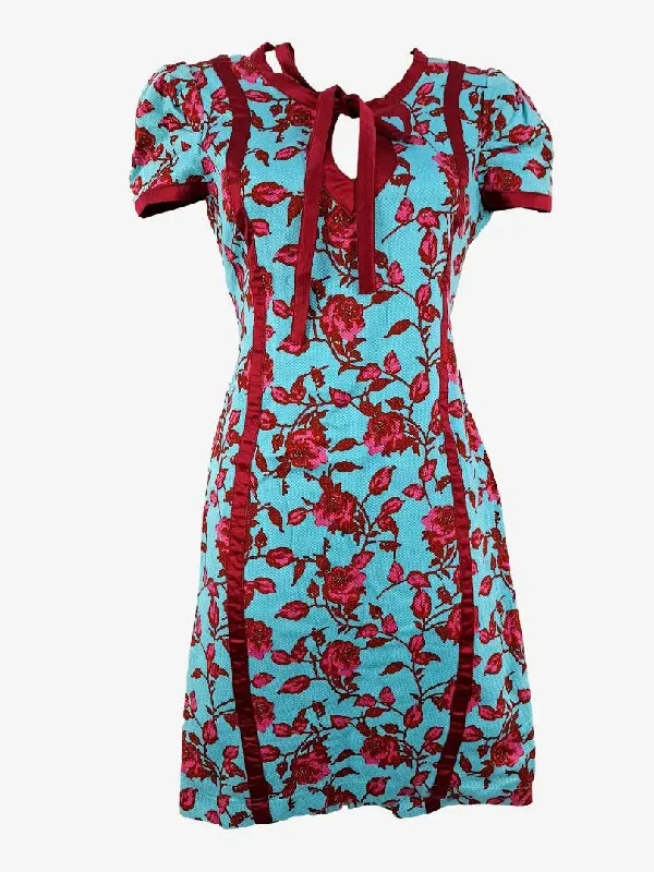 Trendy Women's Fashion Mackenzie Mode Panelled Vibrant Rose Dress Size S