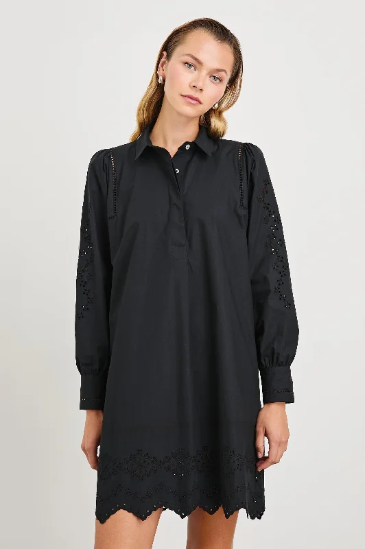 Elegant Fashion FERNANDA DRESS - BLACK EYELET