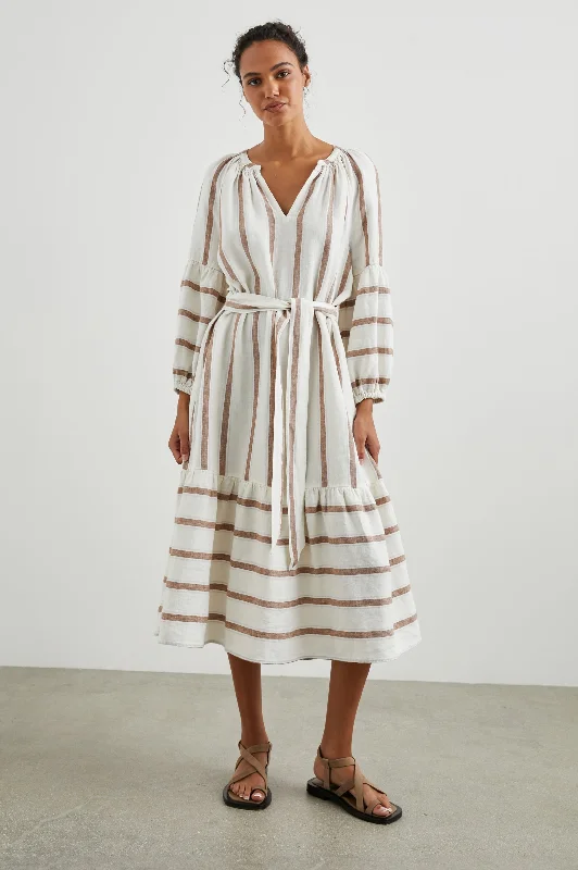 Classic Women's Clothing Styles VITTORIA DRESS - COCONUT STRIPE