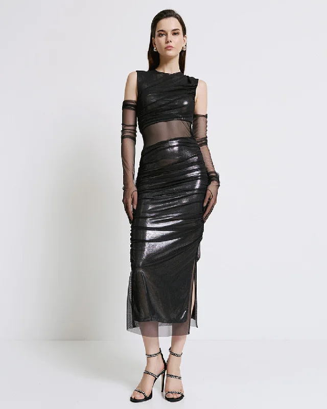 New Arrivals Access Fashion Black Slinky Dress