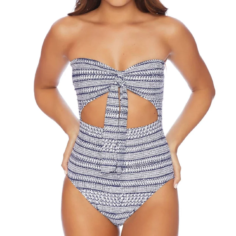 Women's Travel Garments Cut Out Lace Back One Piece Swimsuit In Nautical By Nature Navy Women's Travel Garments Cut Out Lace Back One Piece Swimsuit In Nautical By Nature Navy