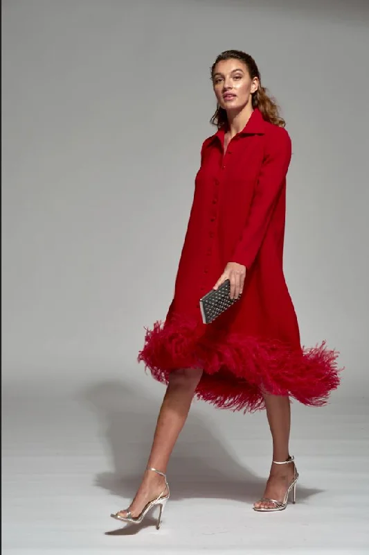 Parisian Effortless Chic Style Moskada Red/Orange Cadiz Dress