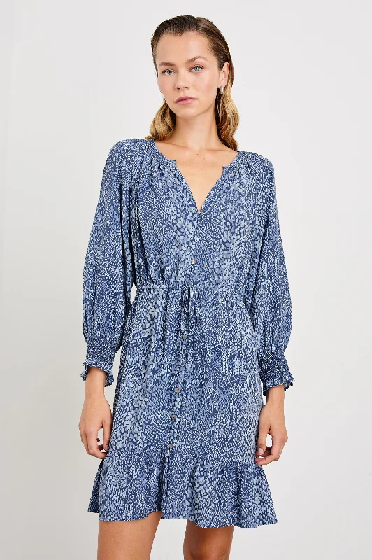 Trendy Clothing Sale ELIZA DRESS - NAVY PYTHON