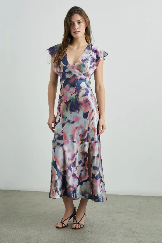 Casual Elegance DINA DRESS - MIDNIGHT VERBENA