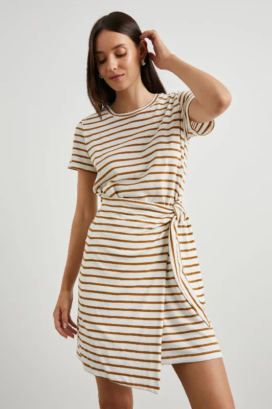 Attire Sale EDIE DRESS - CARMEL STRIPE