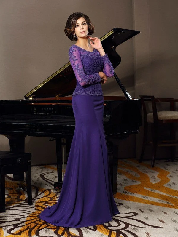 Huge Discounts This Week A-Line/Princess Scoop Applique 3/4 Sleeves Long Chiffon Mother of the Bride Dresses Huge Discounts This Week A-Line/Princess Scoop Applique 3/4 Sleeves Long Chiffon Mother of the Bride Dresses