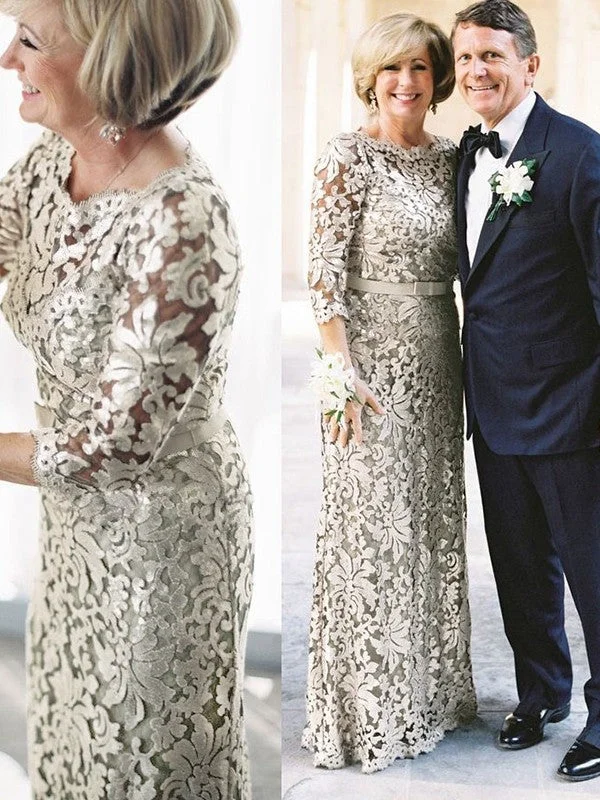 End Of Month Blowout Mother of the Bride Dresses Sheath Column Lace Sash Ribbon Belt 3/4 Sleeves Floor-Length End Of Month Blowout Mother of the Bride Dresses Sheath Column Lace Sash Ribbon Belt 3/4 Sleeves Floor-Length