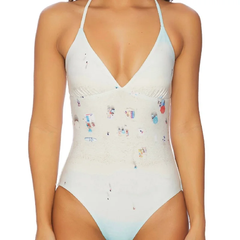 Affordable Women's Attire Crisscross Lace Up One Piece Swimsuit In Multi