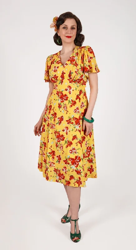 Stylish Looks Betty Tea Dress in Iris Print