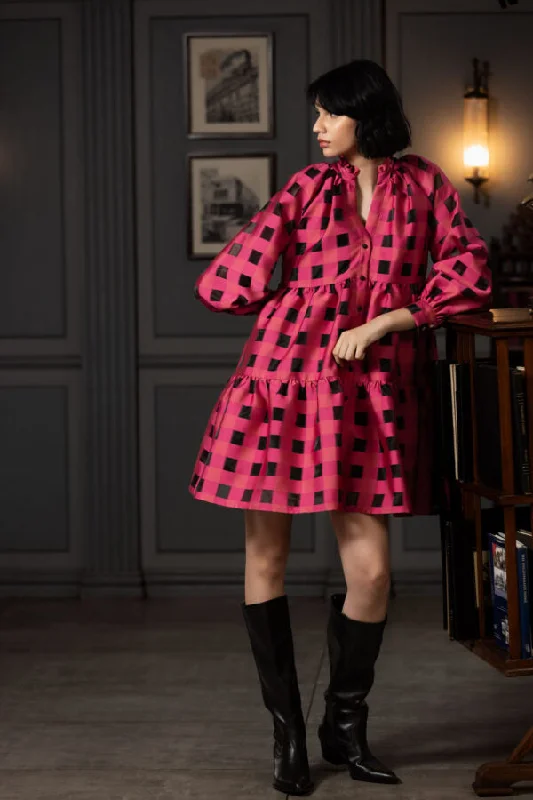 Embrace New Fashion Emily Lovelock Crimson Gingham Dress