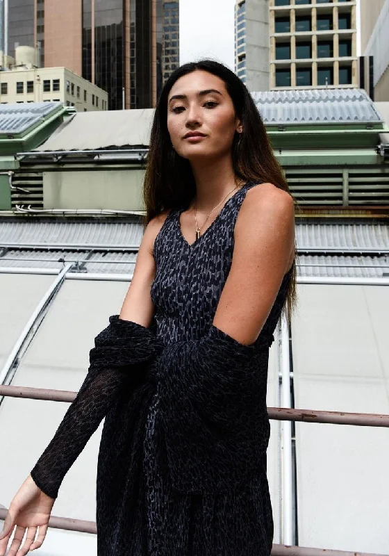 Flash Deals Alquema Leopard Print Estrella Dress & Collare Coat