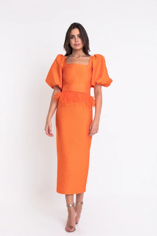 Hot Sale Matilde Cano Naranja Pluma Dress