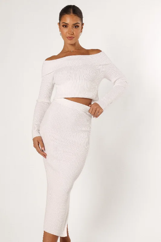Timeless Women's Apparel Charlotte Knitted Set - White