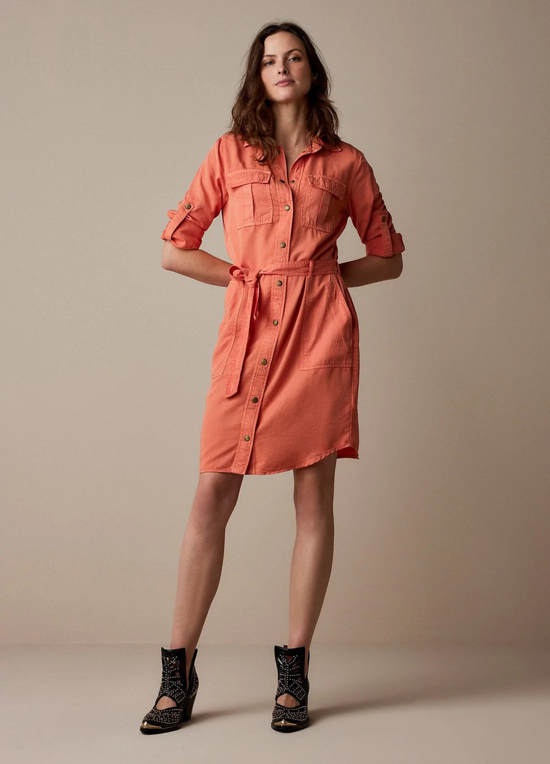 Weekend-Only Price Drops Summum Apricot Cargo Dress