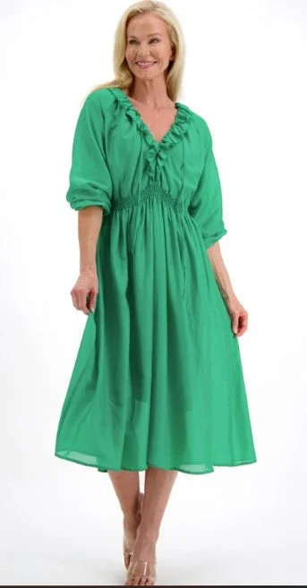Flash Sale On Women's Apparel – Grab Your Favorites Today Emerald Frill Silk dress