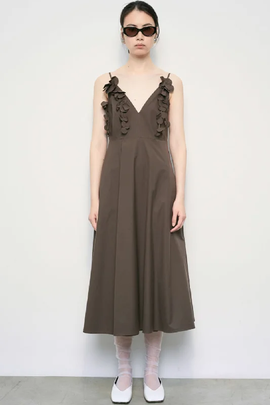 Buy More, Save More MEIMEIJ Chocolate V Neck Strappy Dress